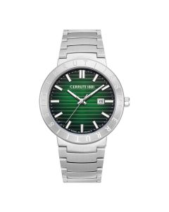 Cerruti 1881 gent Quartz watch stainless steel silver , Green