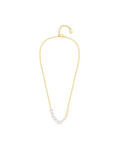 Saint Honore women necklace steel gold , Mother of pearl