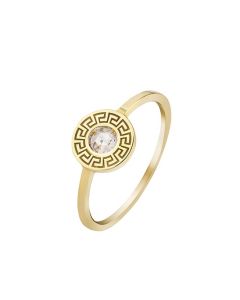 Versace Greca Prism Diamond Ring For Women , Gold Size 56