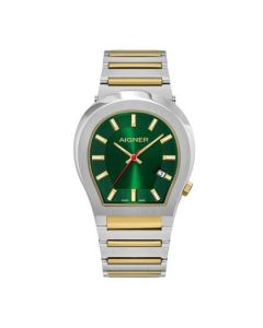 Aigner Milano watch for men steel gold , Green 