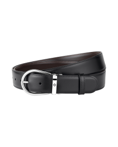 Montblanc Horseshoe buckle black/brown 35 mm leather belt