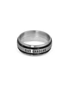 Guy Laroche Guy ring for men black , silver size 60