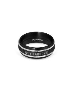 Guy Laroche Guy ring for men steel black size 60