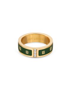Guy Laroche Grace ring for women gold , Green size 52
