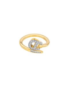 Aigner VITE women ring steel gold with crystal , size 54