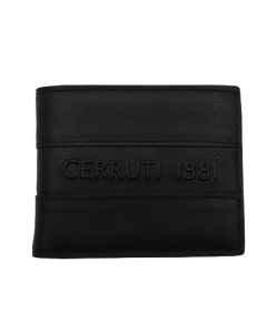 Cerruti 1881 VASCO wallet for men 8cc black leather 
