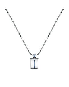 Maserati Necklace For Men Stainless Steel Silver , Blue