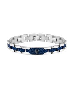 Maserati Bracelet For Men Stainless Steel ,Blue / Silver