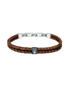 Maserati Bracelet For Men Leather Brown , Blue