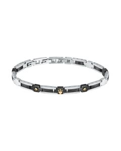 Maserati bracelet for men ceramic silver, Black