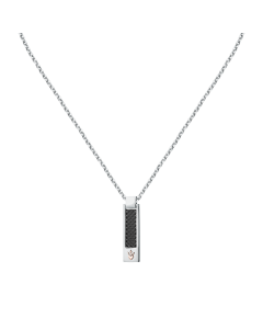 Maserati logo print necklace for men silver , Black