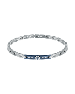 Maserati gent bracelet stainless steel silver with blue