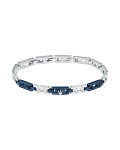 Maserati Men logo bracelet silver , Blue size 18cm