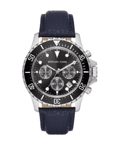 Michael Kors Everest Chronograph Navy Leather Men Watch