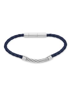 Police KINGPINS bracelet for men silver , Navy blue 