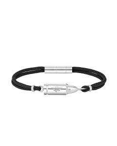 Police Showpiece Bracelet for Men Steel With Black cord