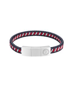 Police TWIST bracelet for men with black , Red leather