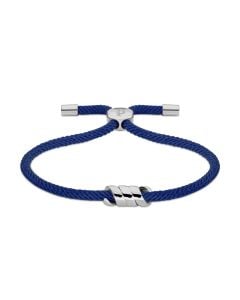 Police bracelet for women silver with blue fabric