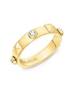 Police FIZZY ladies ring steel gold with crystal size 54 