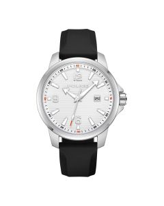 Police Mensor watch for men silver with black silicon