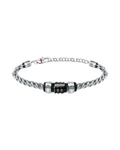 Sector Ceramic Bracelet For Men Steel , Silver / Black 