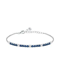 Morellato women bracelet steel silver with blue crystal 