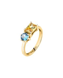 Morellato women COLORI ring steel gold with crystal size 12