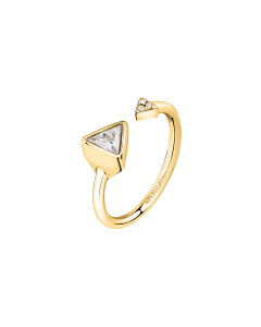 Morellato Trilliant ring for women gold with crystal size 14