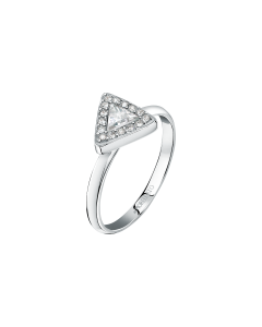 Morellato Trilliant ring for women silver with crystal size 14