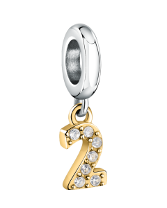 Morellato charm number 2 for woman silver , Gold