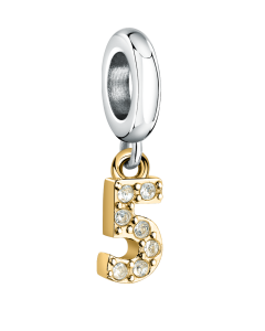 Morellato charm number 5 for woman silver , Gold
