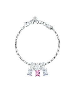 Morellato women bracelet silver , Burgundy crystal