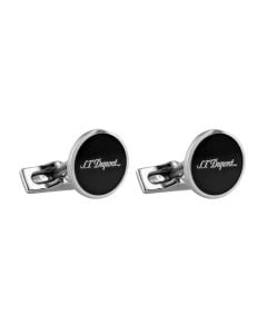 S.T. Dupont D Cufflink Silver, Lacquer, Black