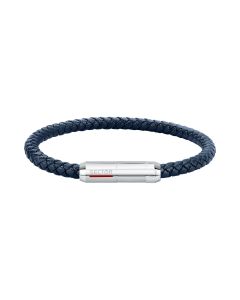 Sector Bandy Bracelet For Men Stainless Steel , Blue Leather 