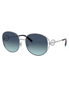 Tiffany Ladies Sunglass with Azure Gradient Blue , Silver