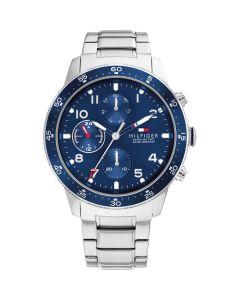 Tommy Hilfiger Gents Watch stainless steel blue , Silver 