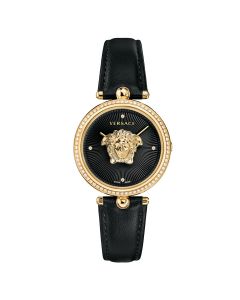 Versace PALAZZO EMPIRE watch with 4 diamonds on indexes , Black