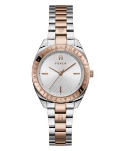 Furla Watch For Women Stainless Steel Rose Gold , Silver 